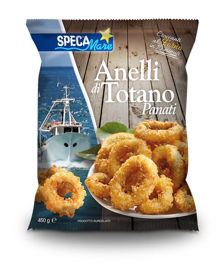 Anelli di totano panati da forno surgelati